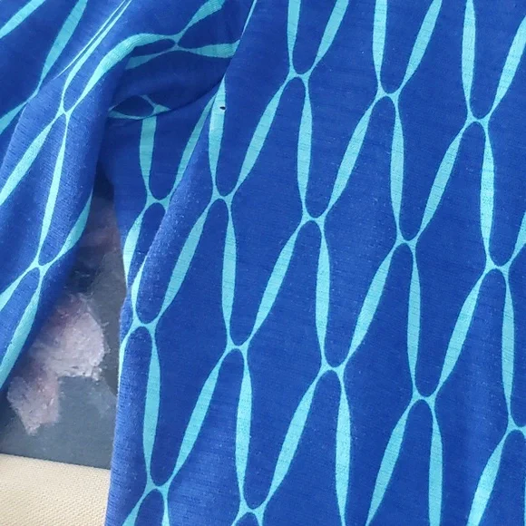 41 Hawthorn Small Blue and Aqua Faux Wrap Dress - Picture 7 of 11